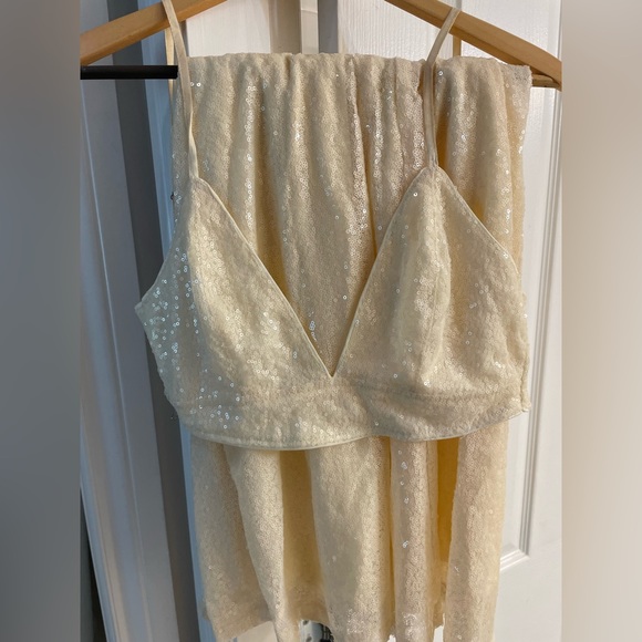 Missguided Women’s Tall Cream Sequin Coord - Picture 2 of 6